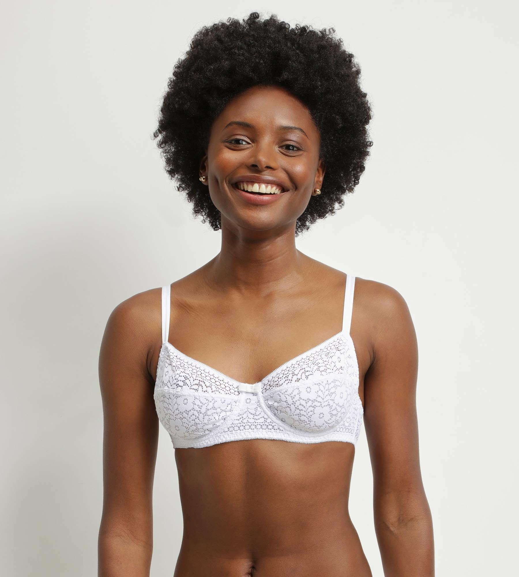 Soutien-gorge à armature en dentelle florale recyclée Blanc Dim Sublim