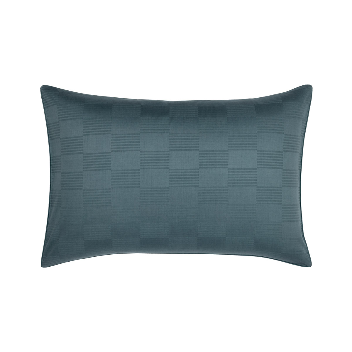 Desforges - Taie d'oreiller en satin de coton gris, Damier