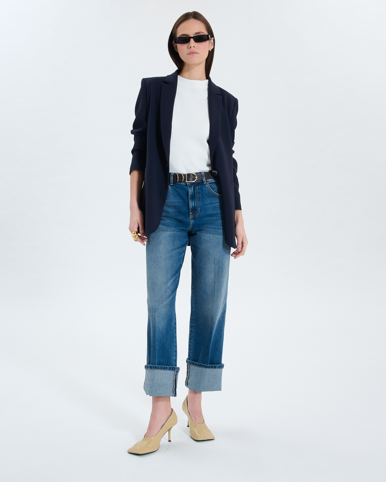 Jean droit dirty light blue