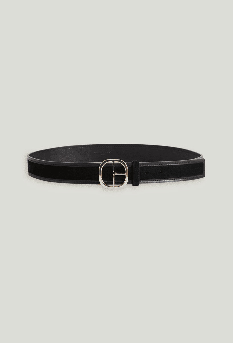 Ceinture cuir suède noir