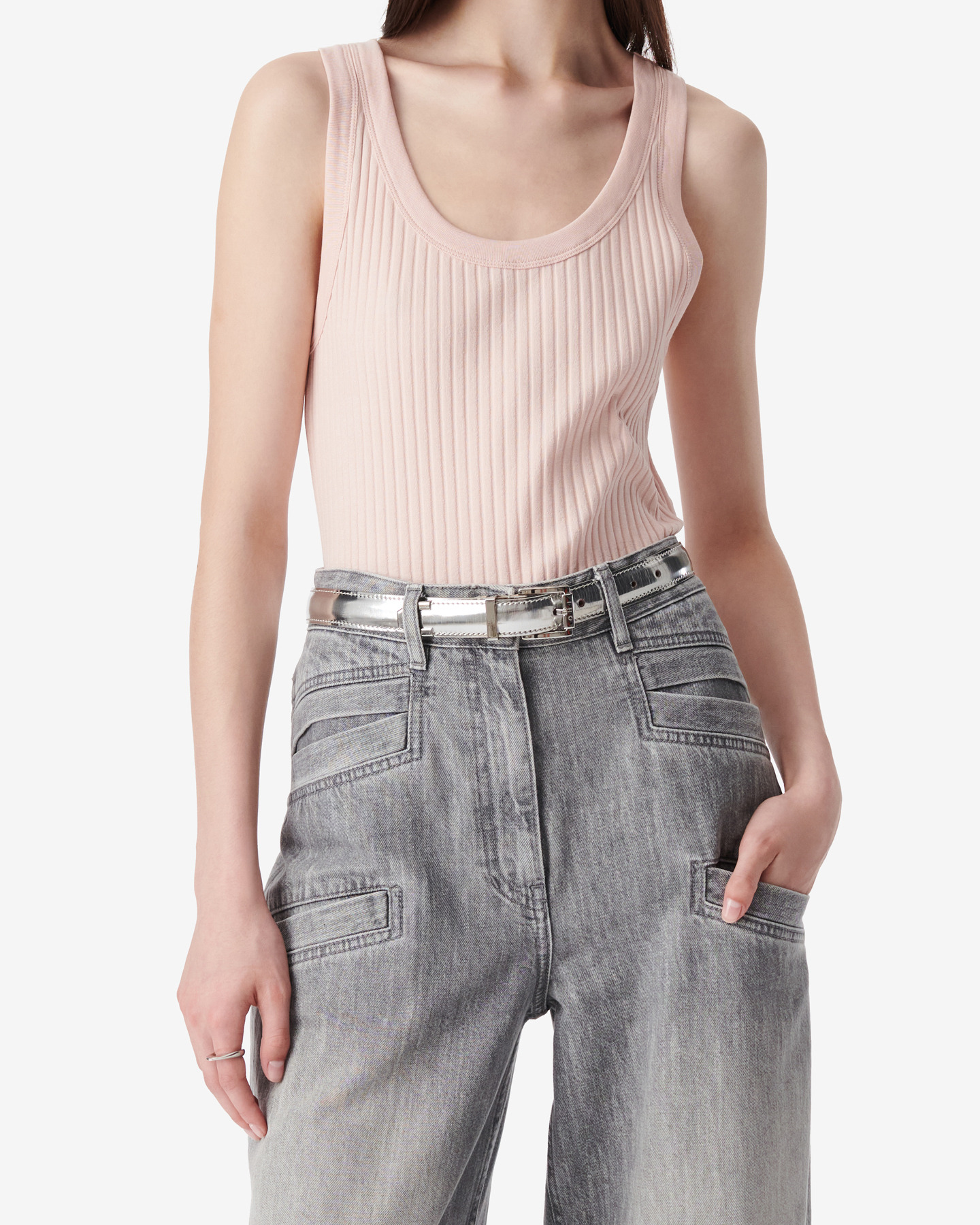 Débardeur Crop Côtelé