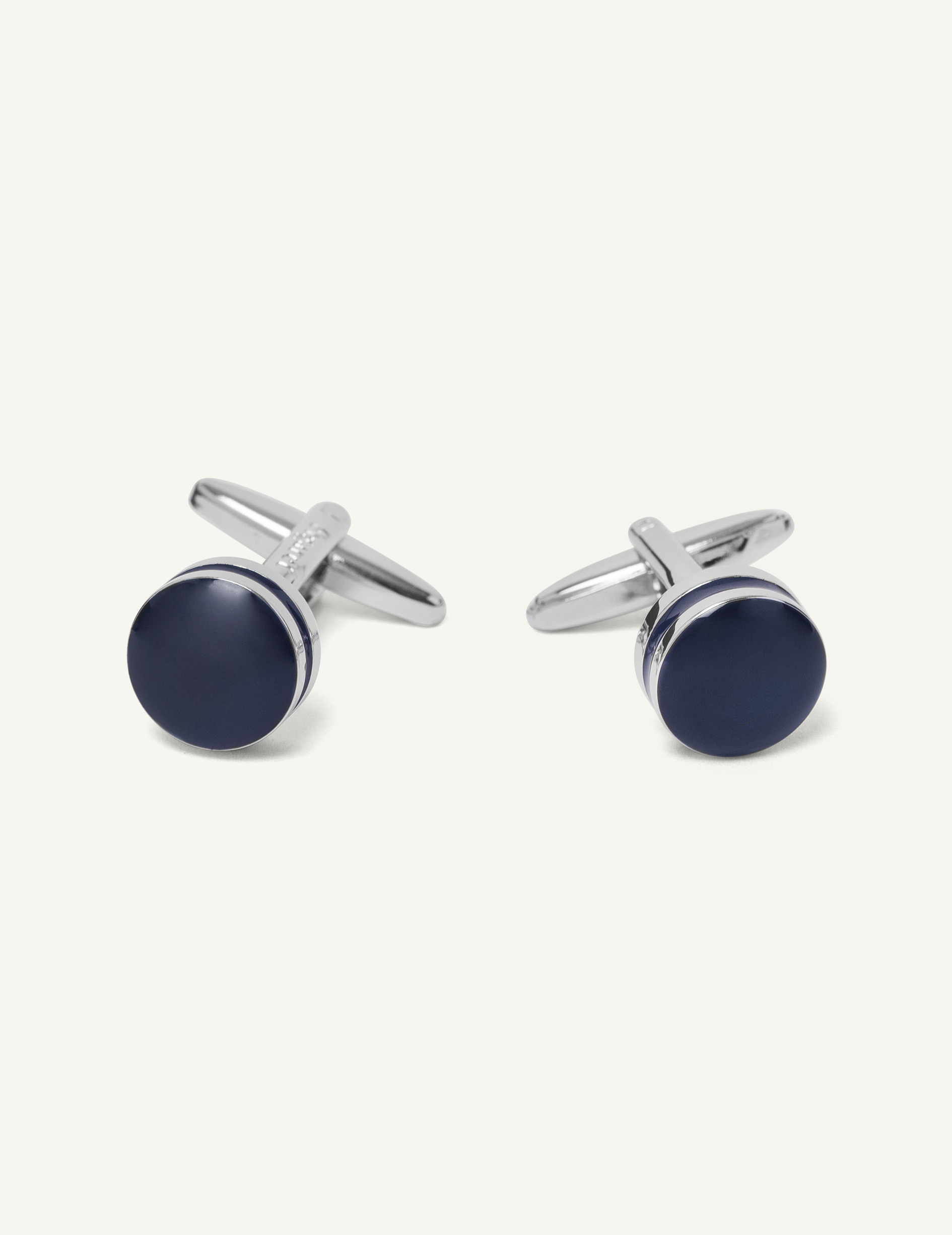 Boutons de manchettes ronds marine