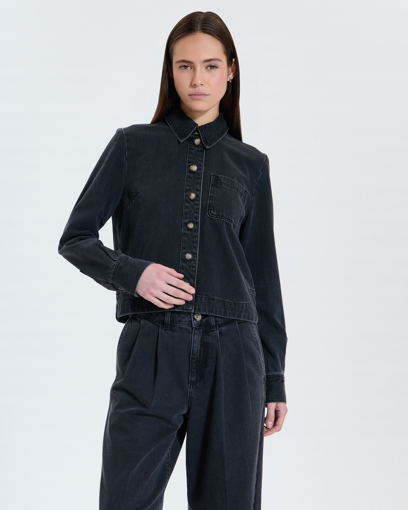 Chemise en jean noire