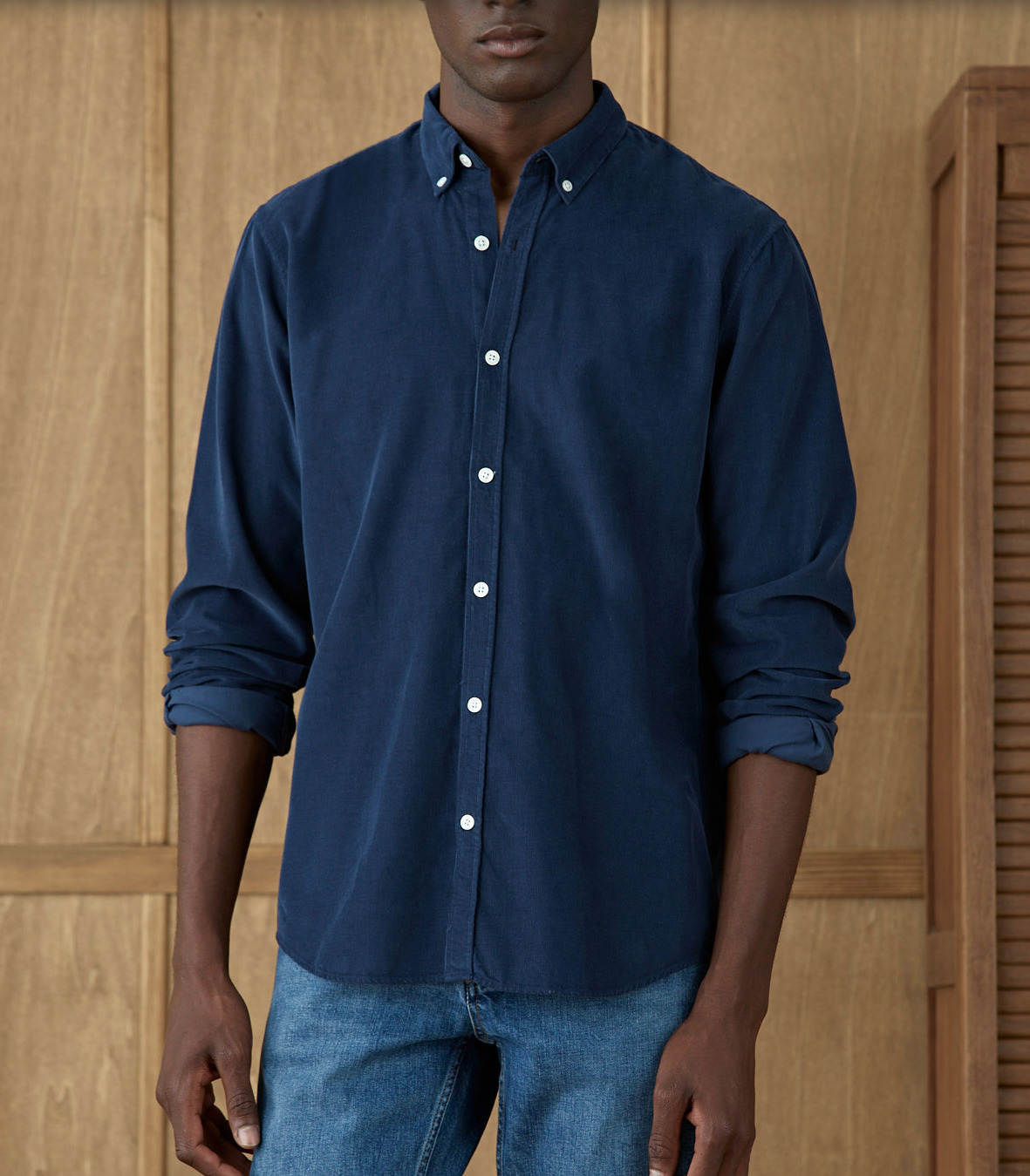 Chemise en velours College Dusky Navy