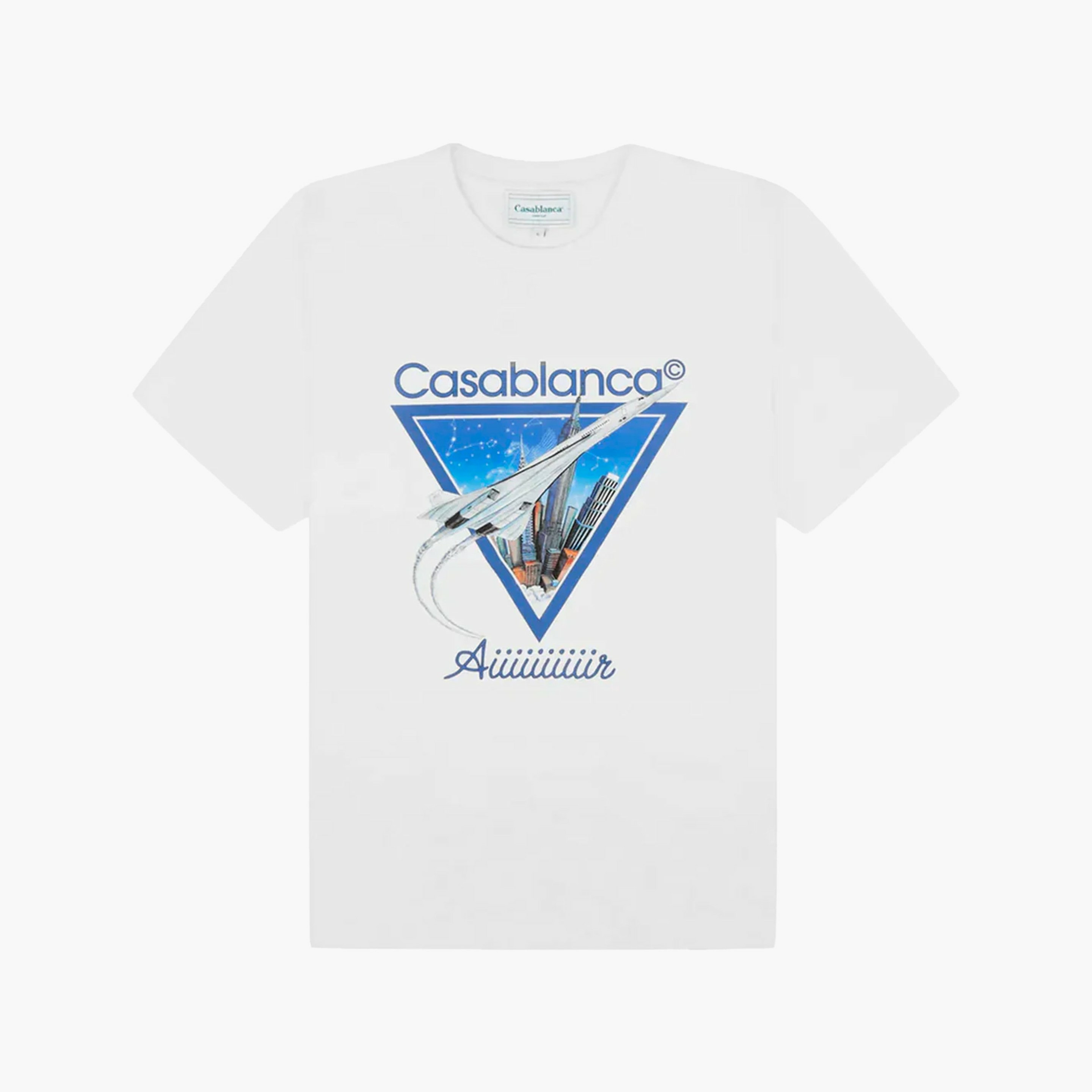 Casablanca T-Shirt Aiiiiir Print Organic Blanc