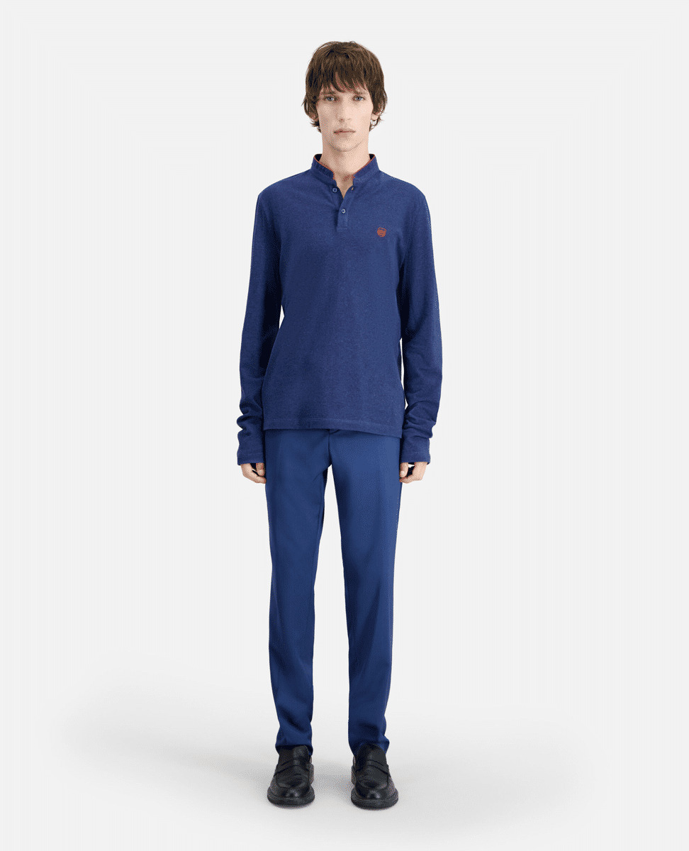 Polo Bleu Marine En Coton Homme