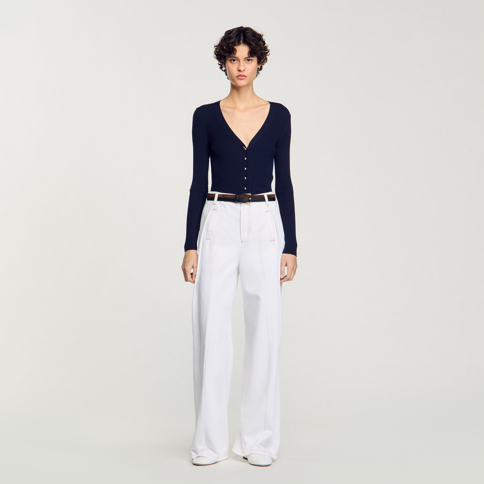 Cardigan en maille côtelée