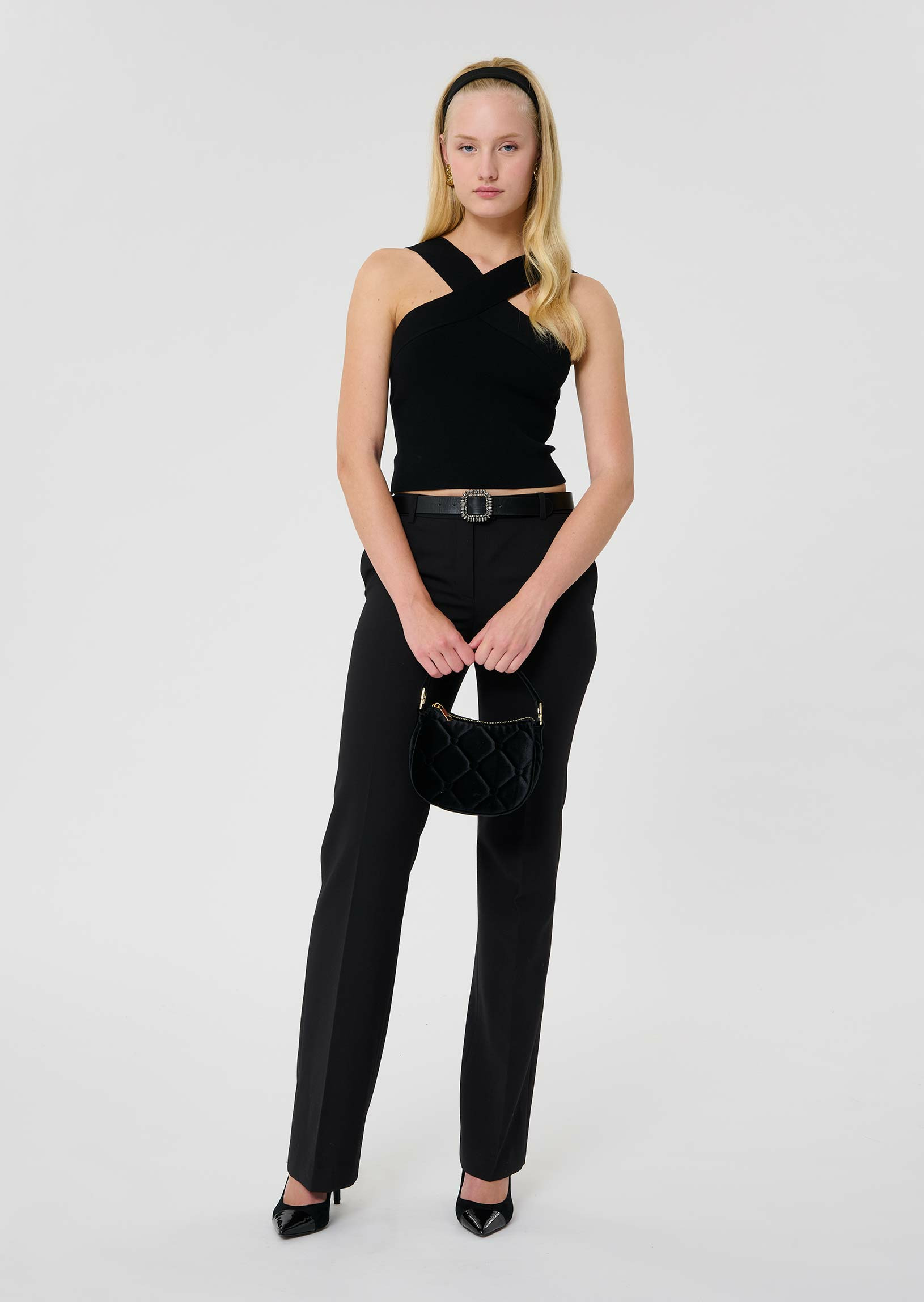 Pantalon Poupee-Noir en Polyester Recyclé