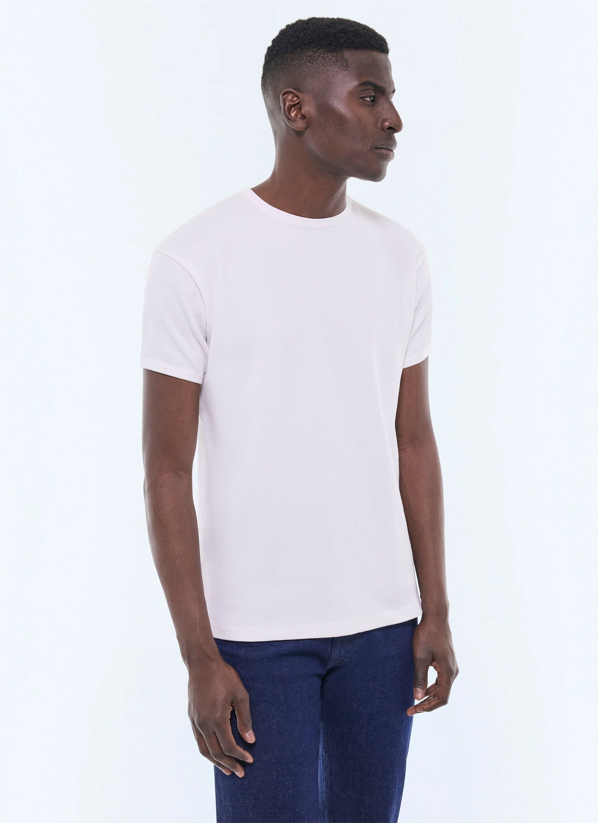 T-shirt côtelé en coton biologique