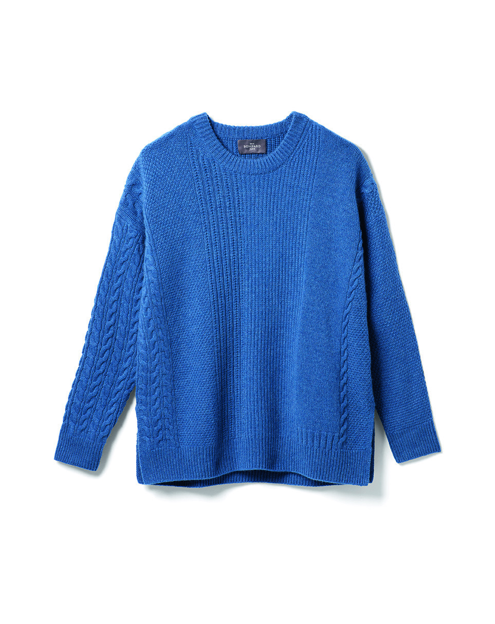 Pull col rond effet patchwork - Femme - GEAI