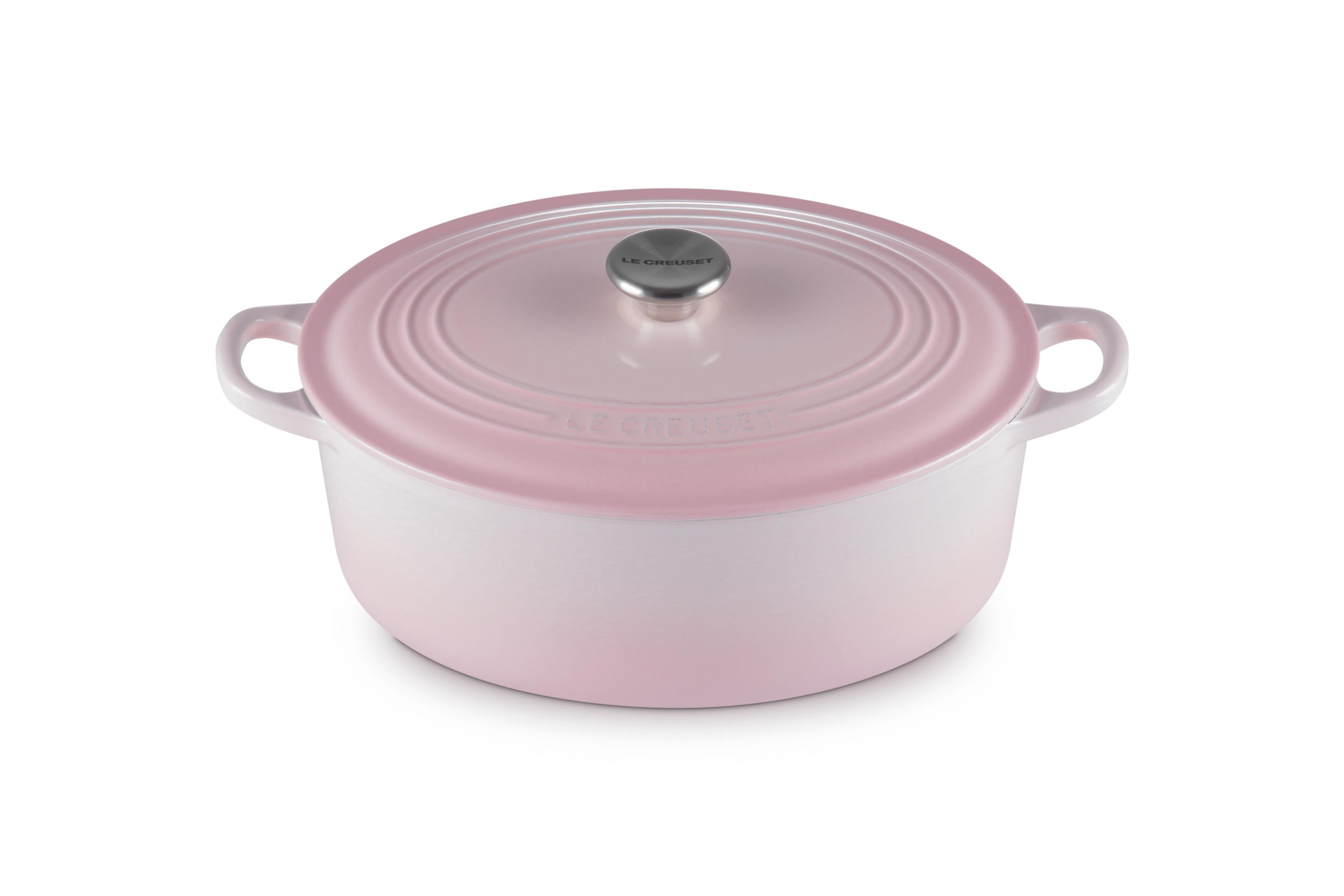 Cocotte ovale 29cm en fonte émaillée shell pink
