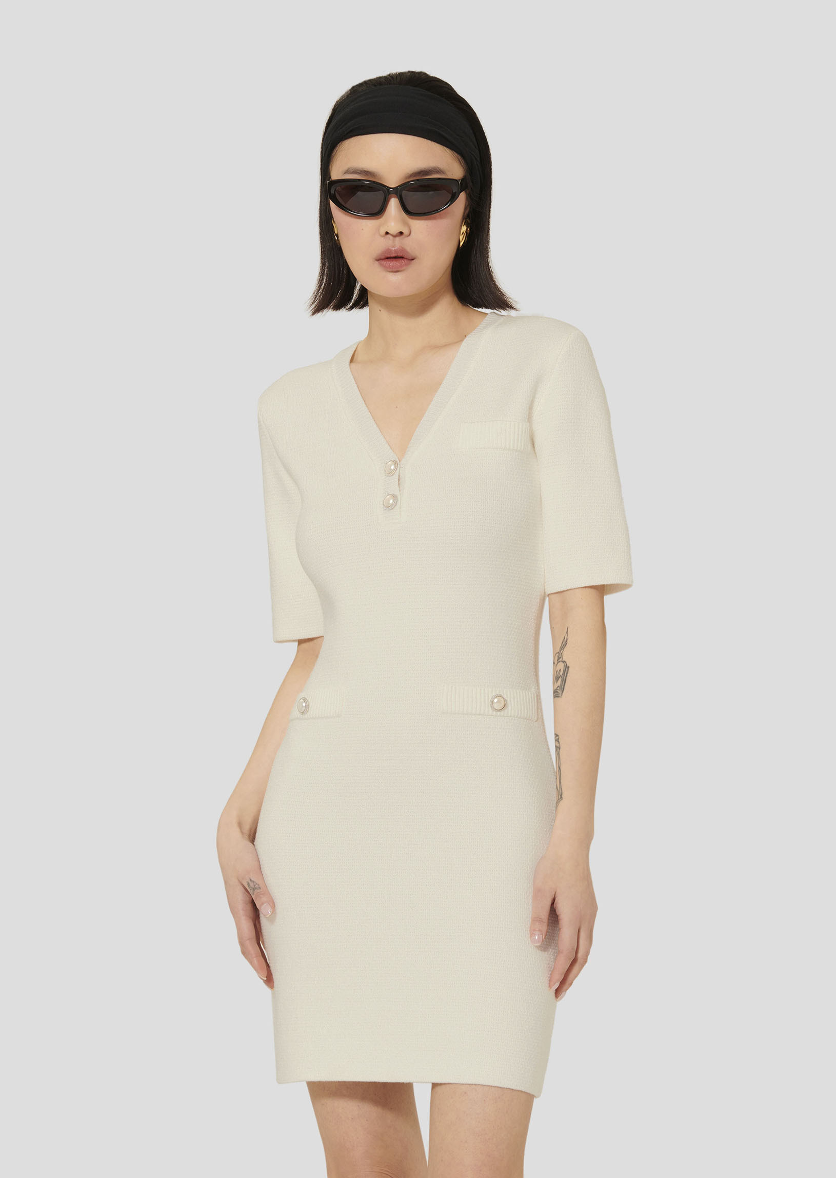 Robe Ruthie-Ecru en Viscose