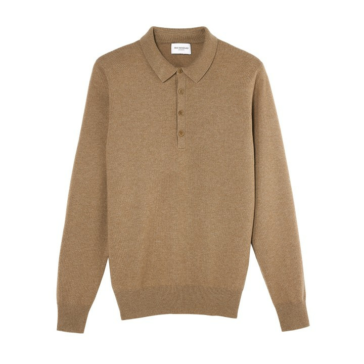 Polo manches longues - Homme - CAMEL