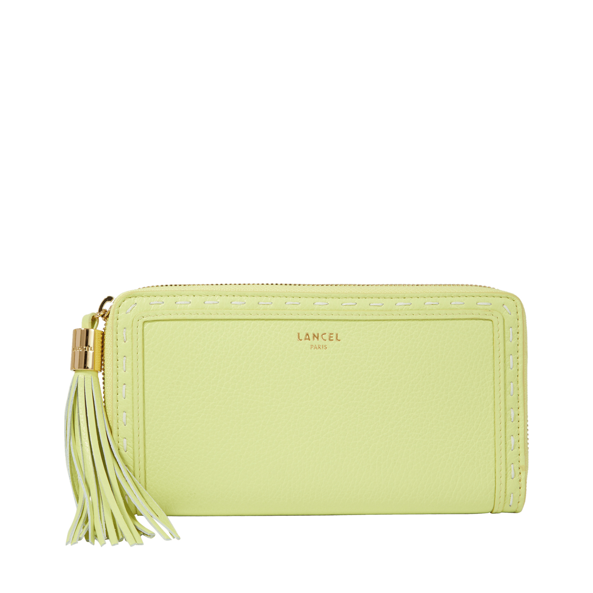 Premier Flirt De Lancel - Portefeuille Long Zippe - Citron Vert