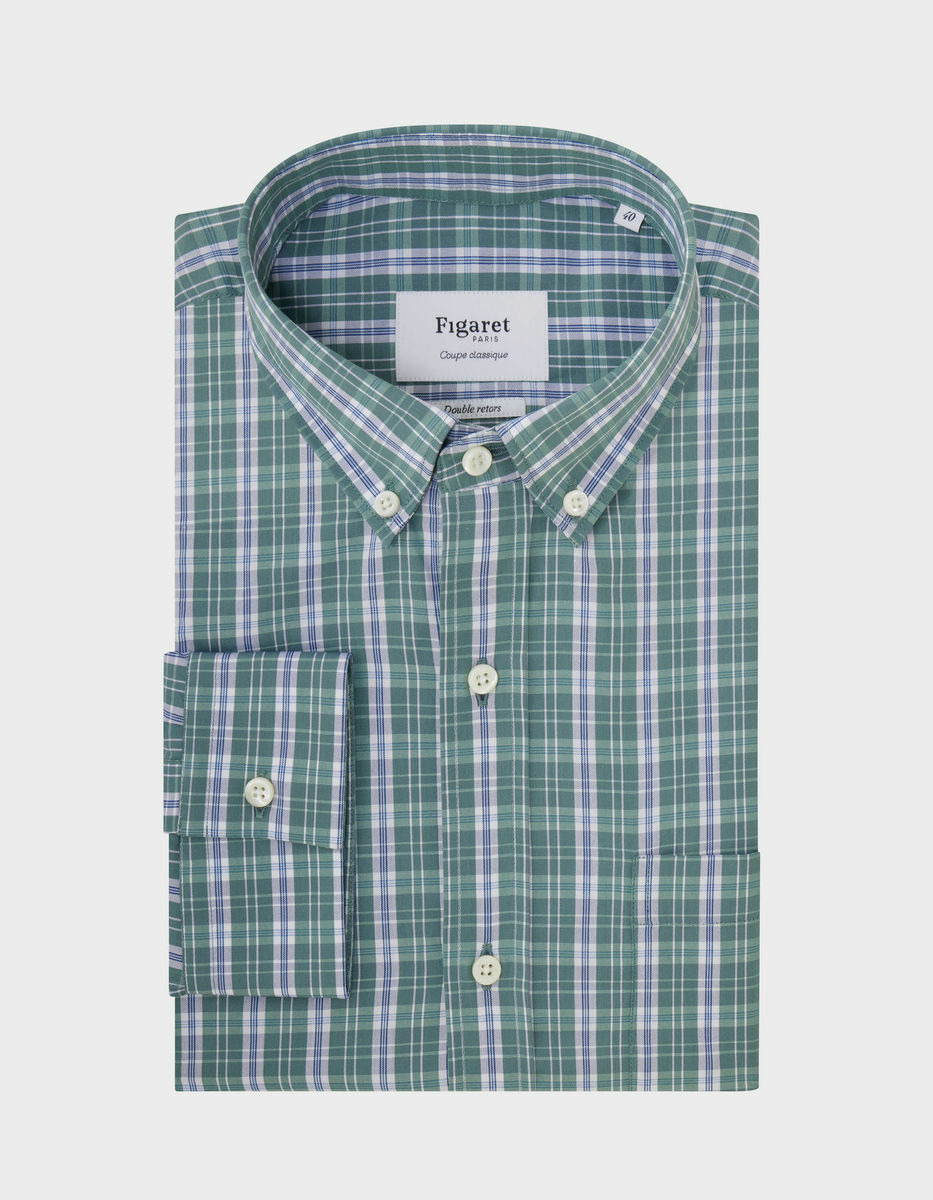Chemise Classique à carreaux verts