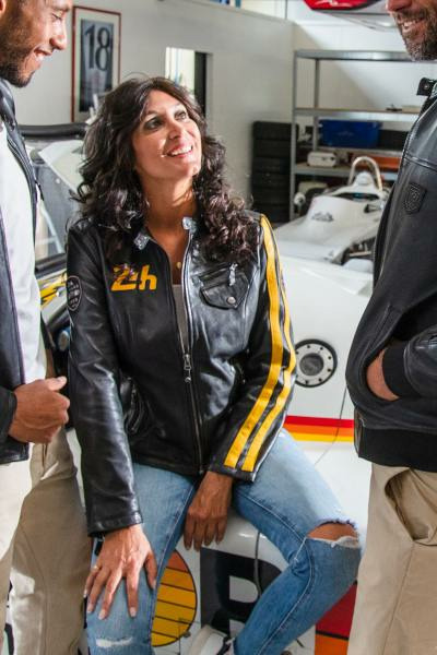 Blouson Cuir 24h Le Mans Femme Riley4 noir