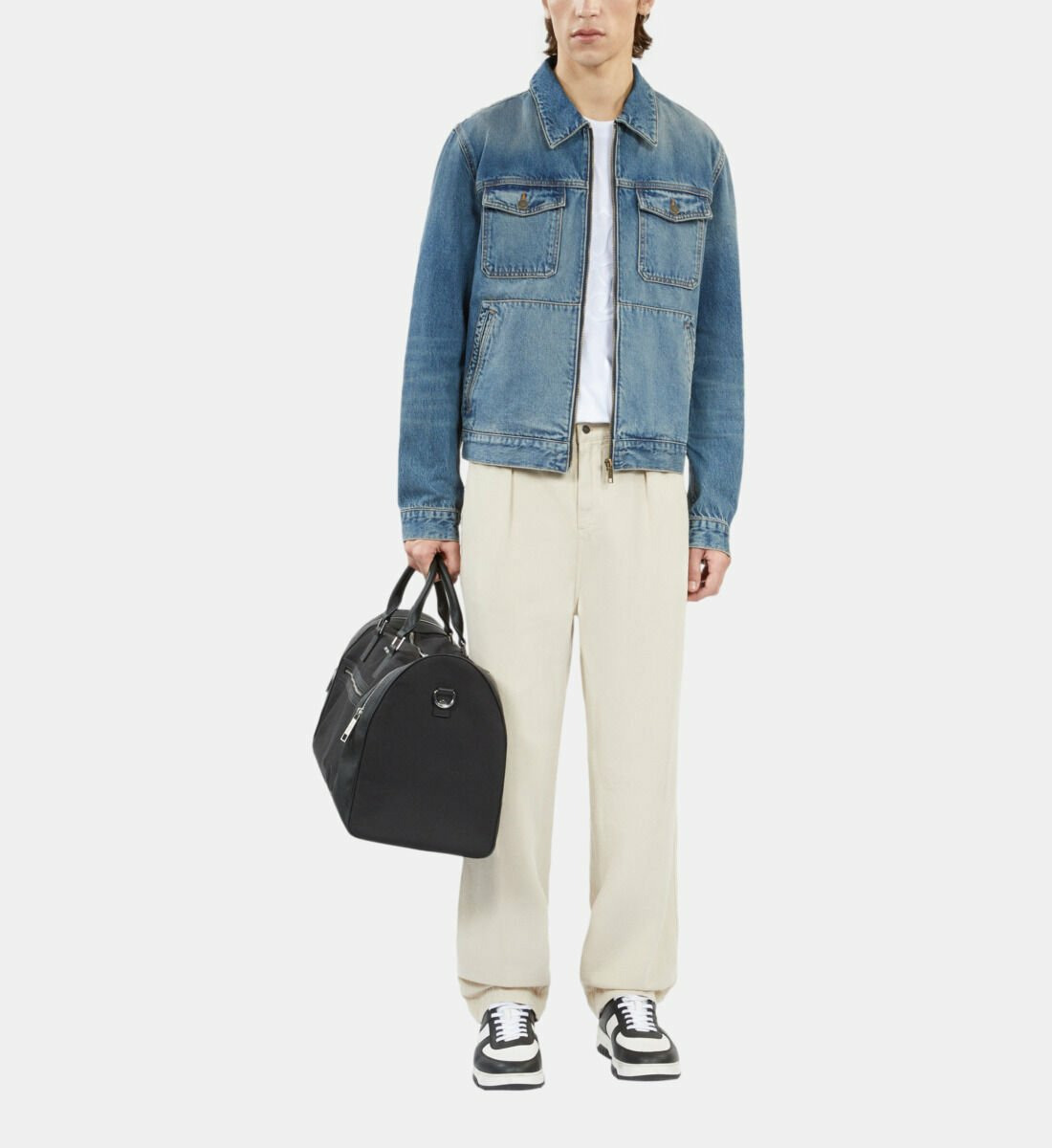 Blouson Bleu En Denim Homme