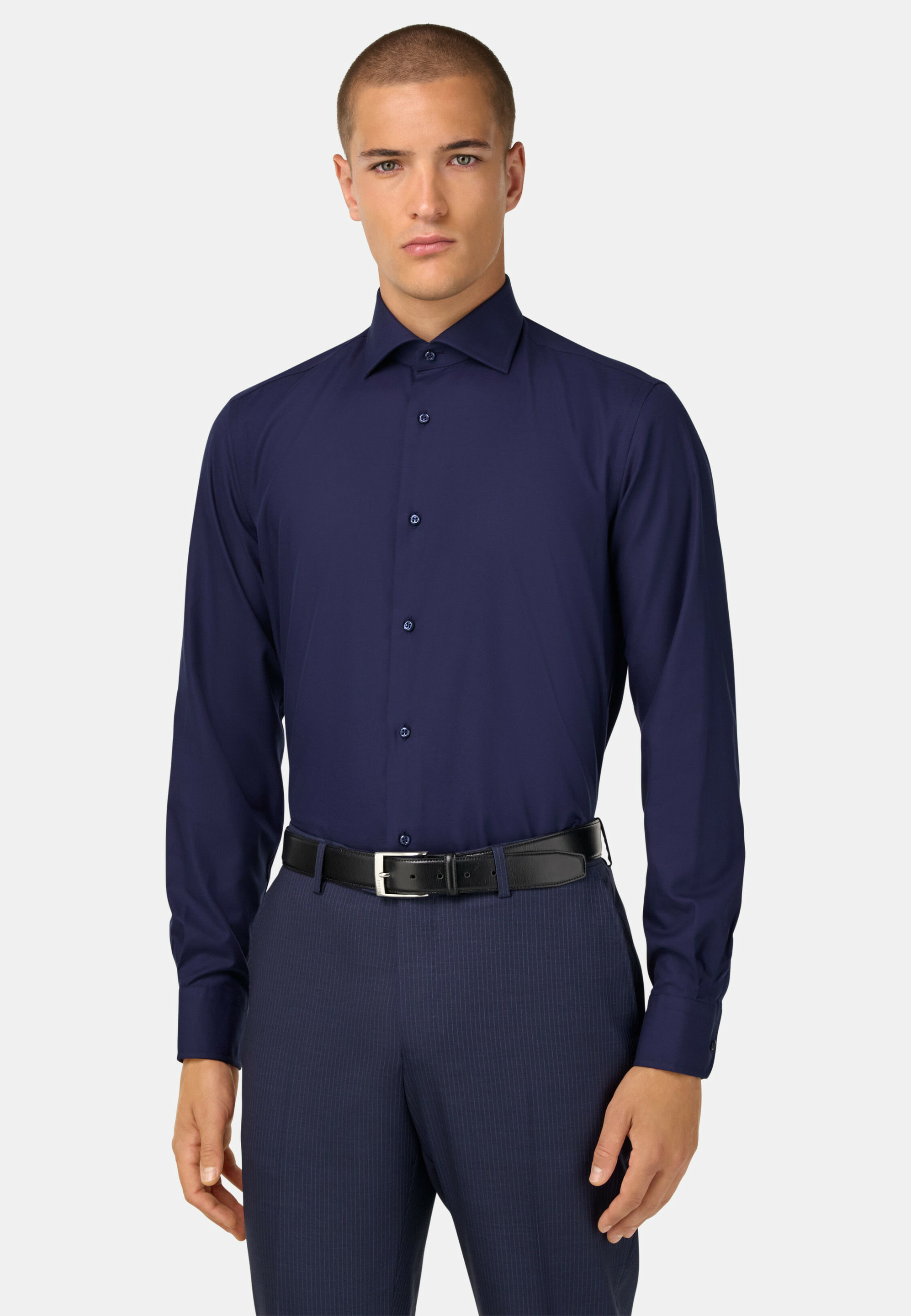 Chemise En Sergé De Coton Slim Fit