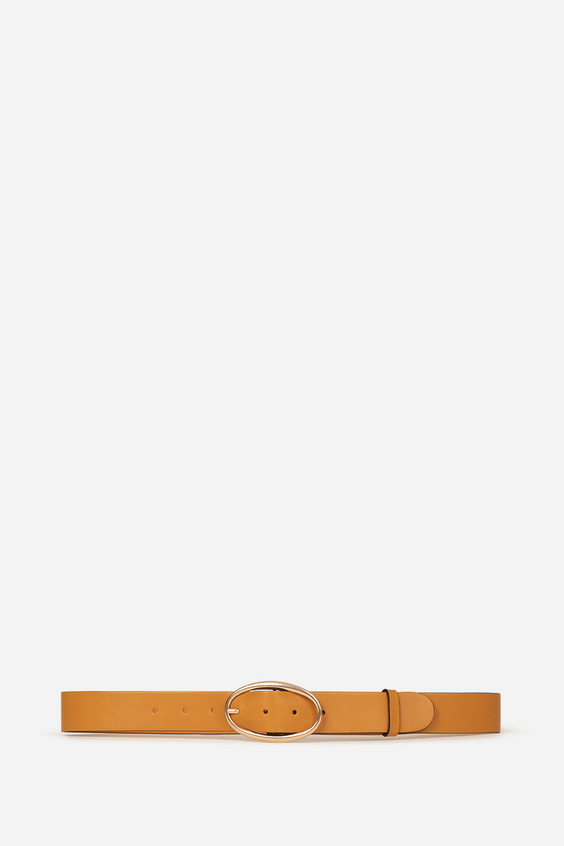 Ceinture à boucle ovale en cuir lisse