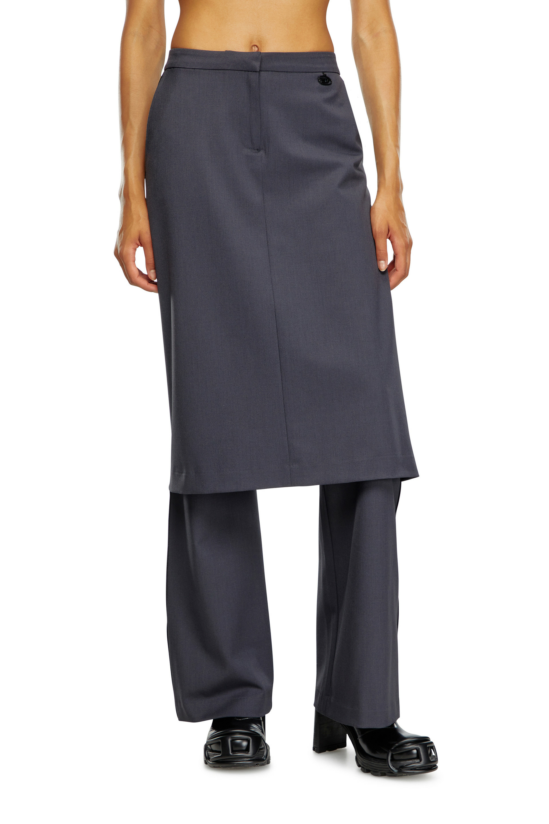 Jupe-pantalon hybride en laine mélangée