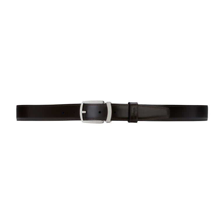 Ceinture noire boucle guilloché en palladium