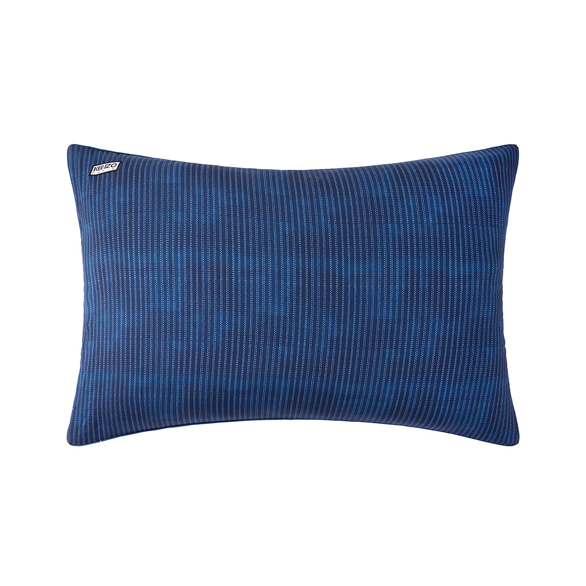 Kenzo - Taie d'oreiller en satin bleu, K Sashiko
