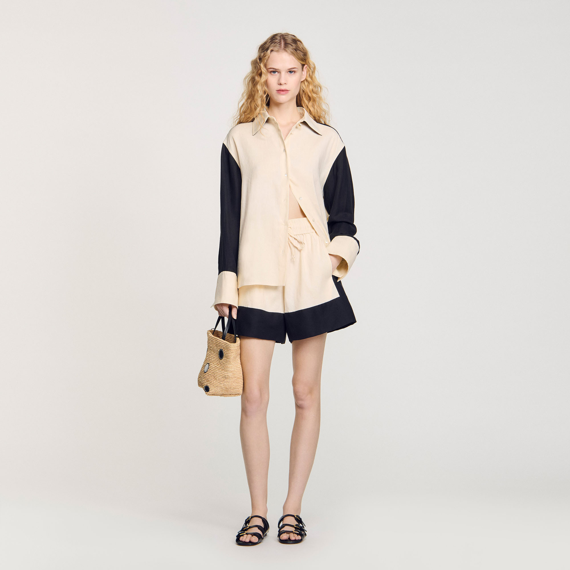 Chemise bicolore en lin