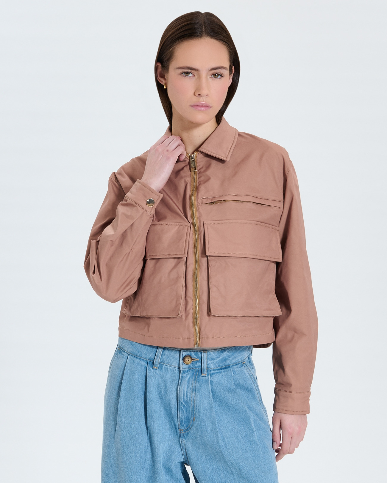 Manteau court camel