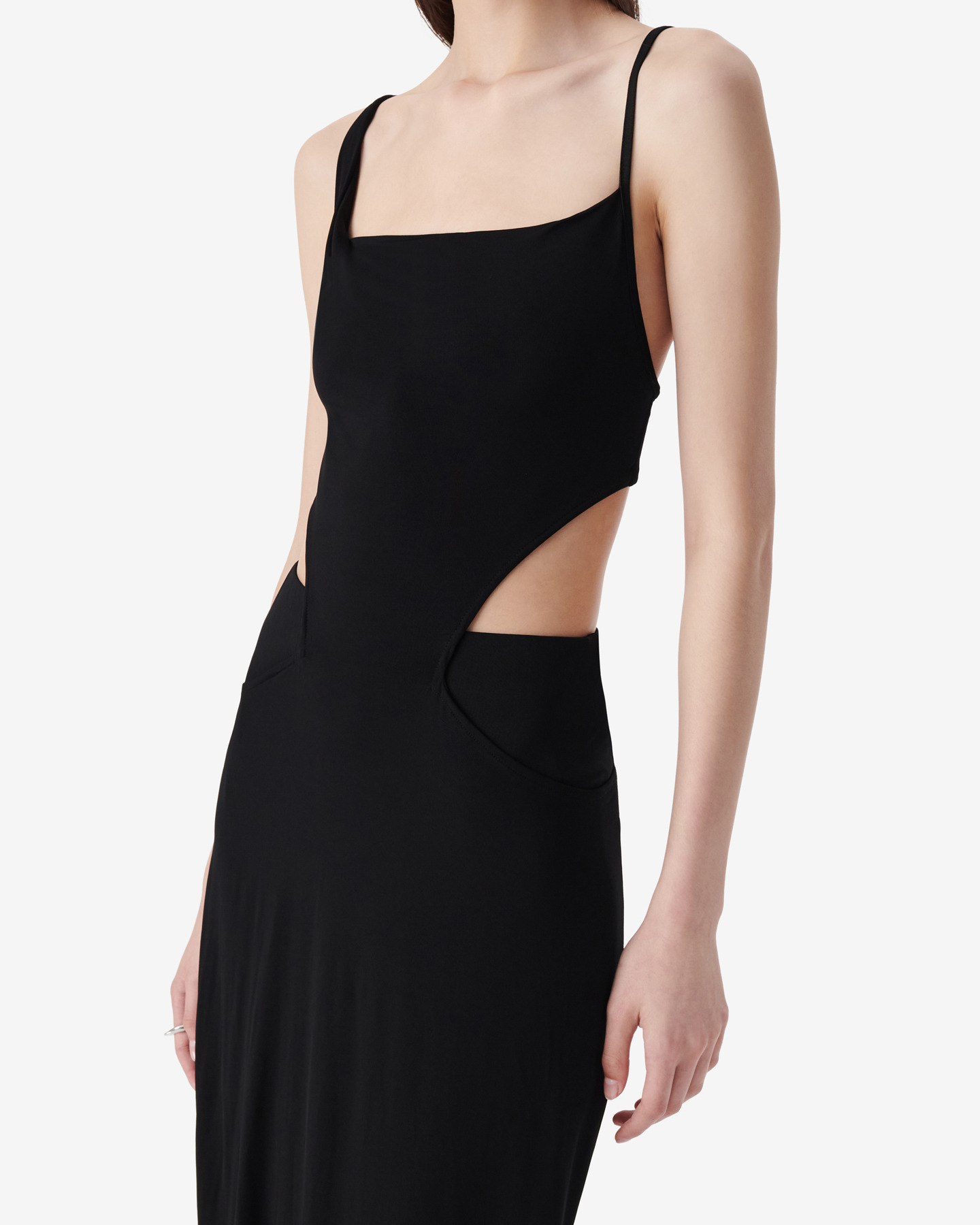 Robe Longue Col Carré