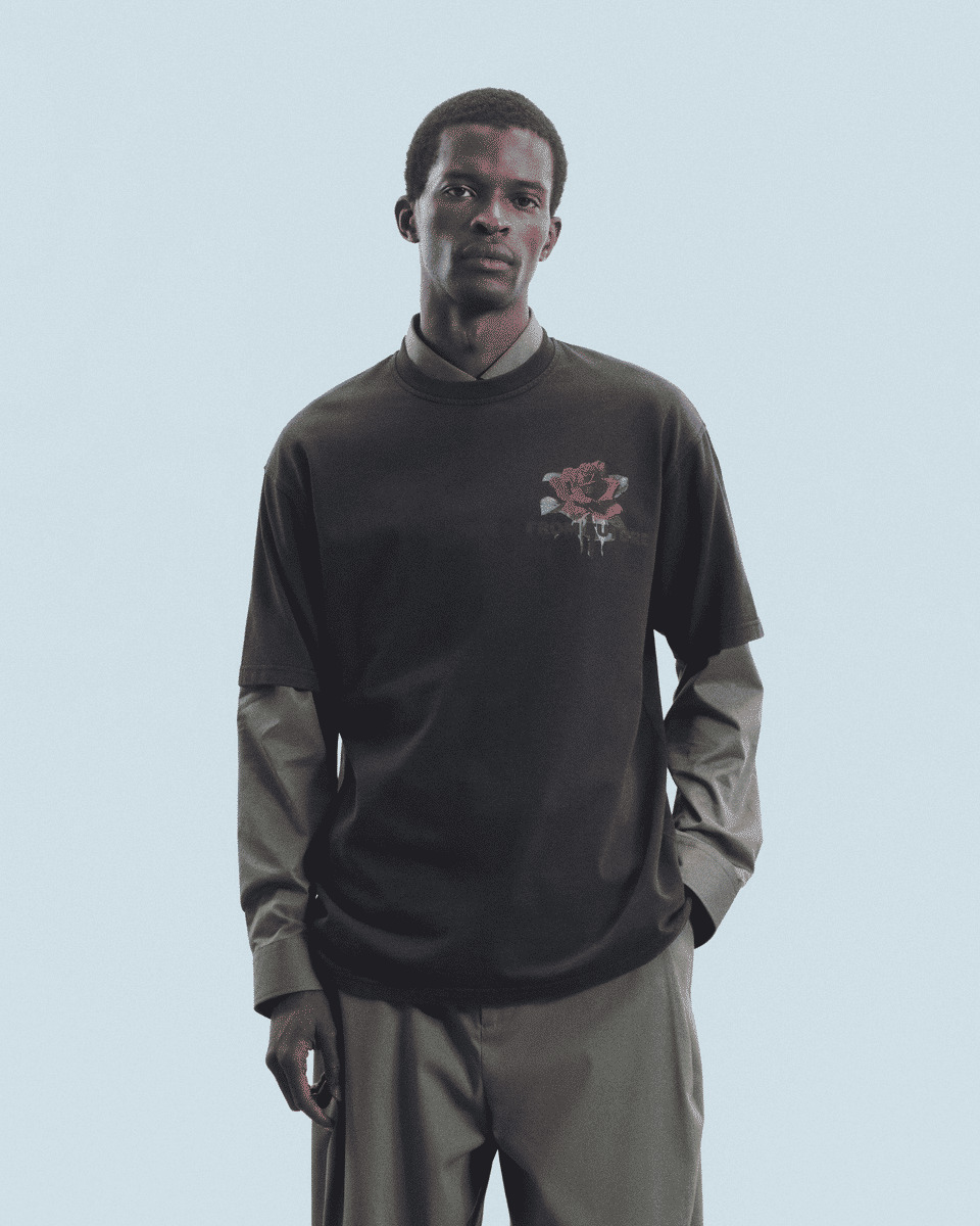 T-shirt Col Rond Manches Courtes Roses