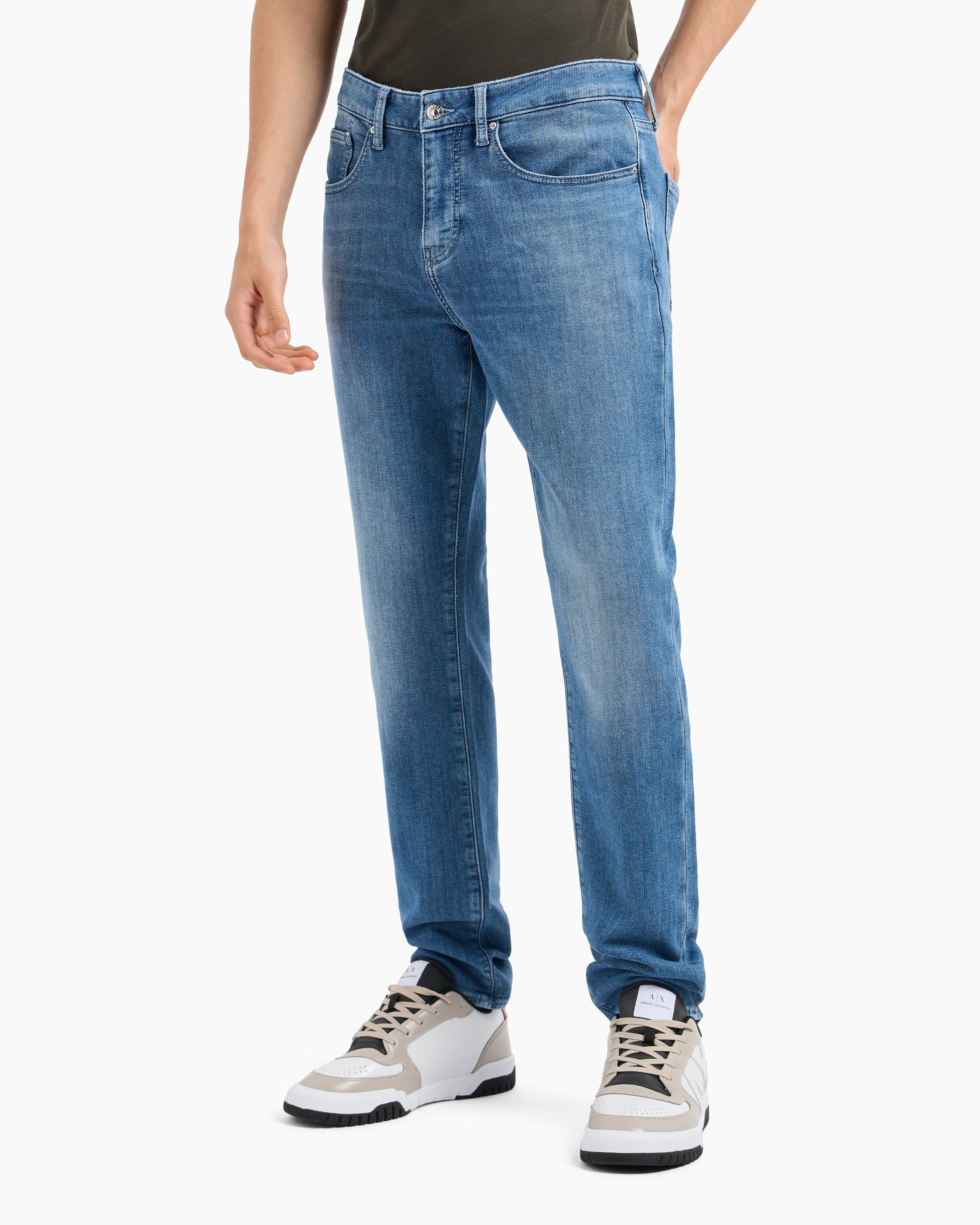 Pantalon 5 poches - denim indigo taille moyenne