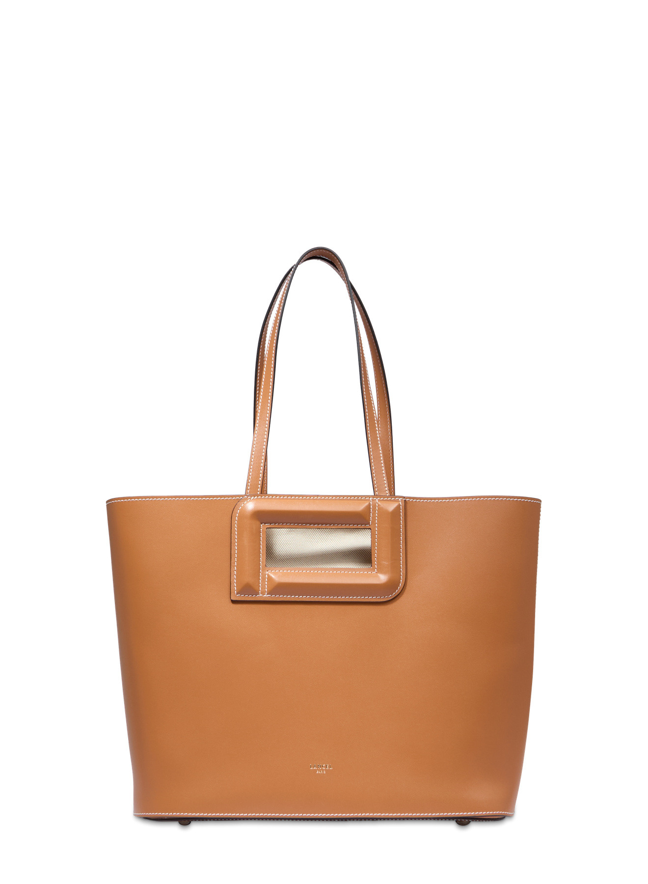Angele Cuir De Lancel - Sac Cabas M - Camel