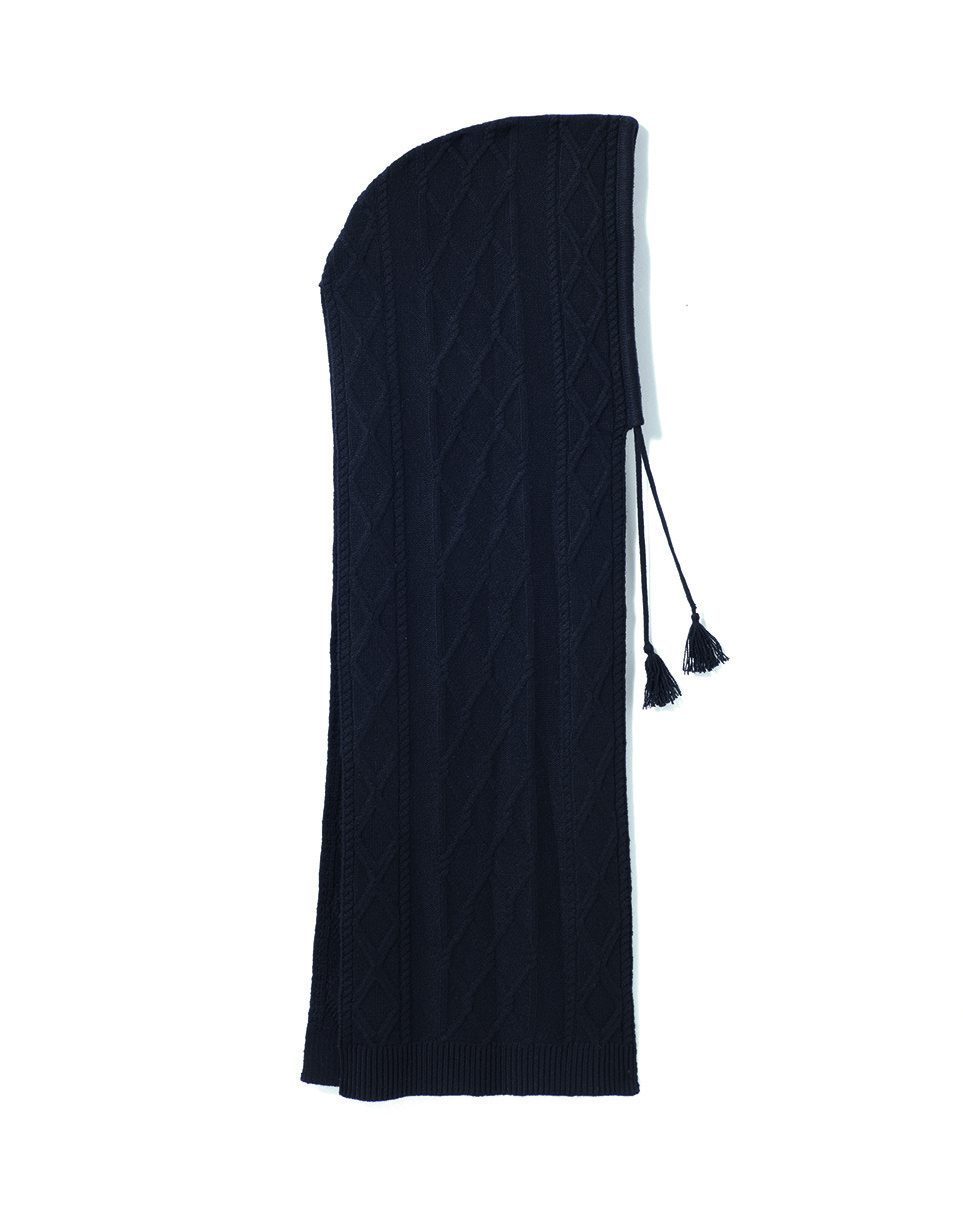 Écharpe capuche torsades - Accessoire - NOIR