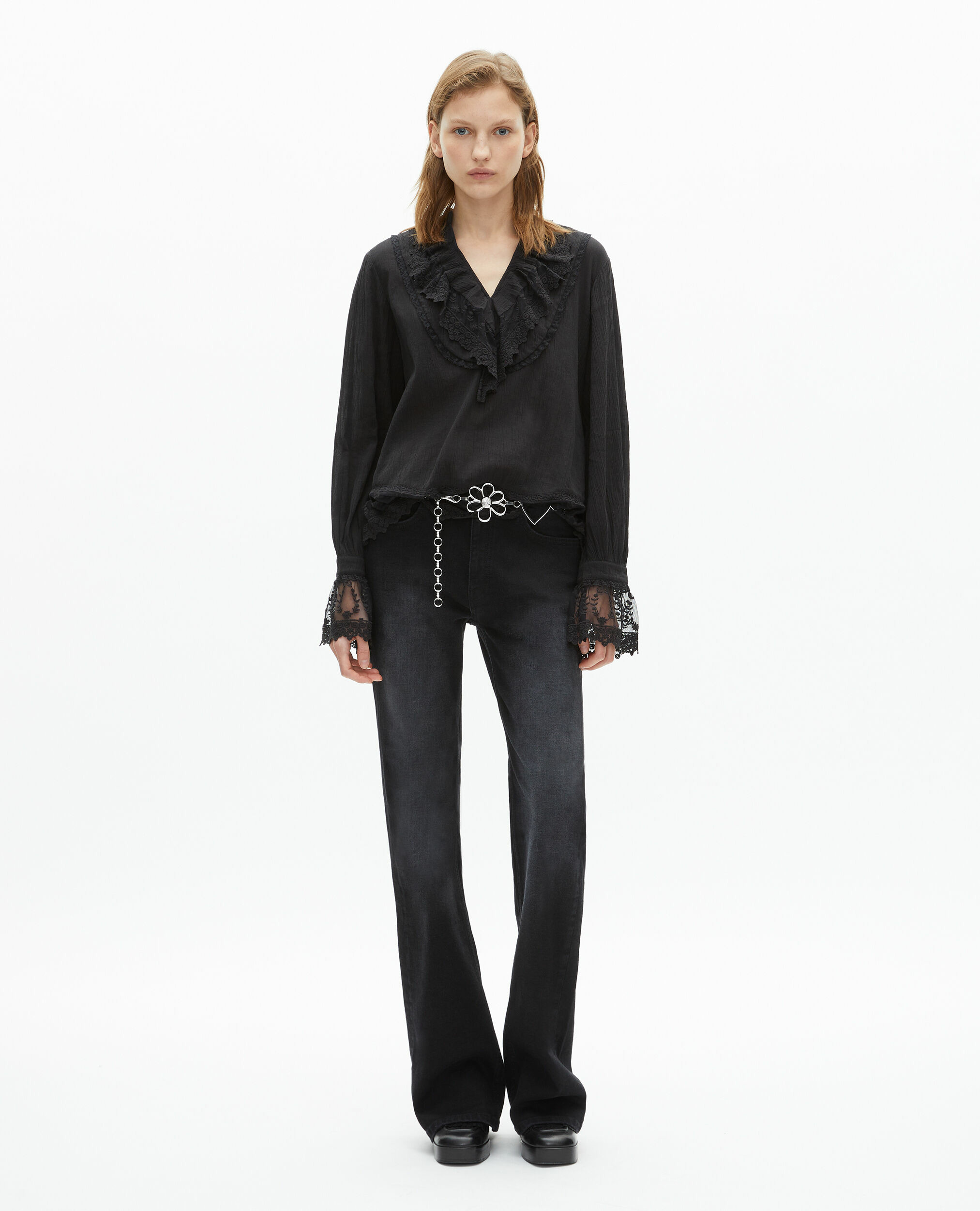 Top Manche Longue A Volant