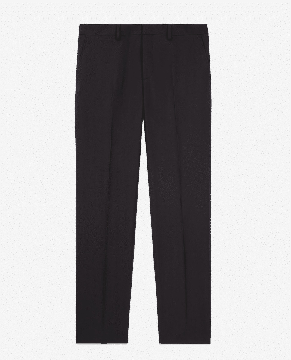 Pantalon De Costume Noir En Laine Homme
