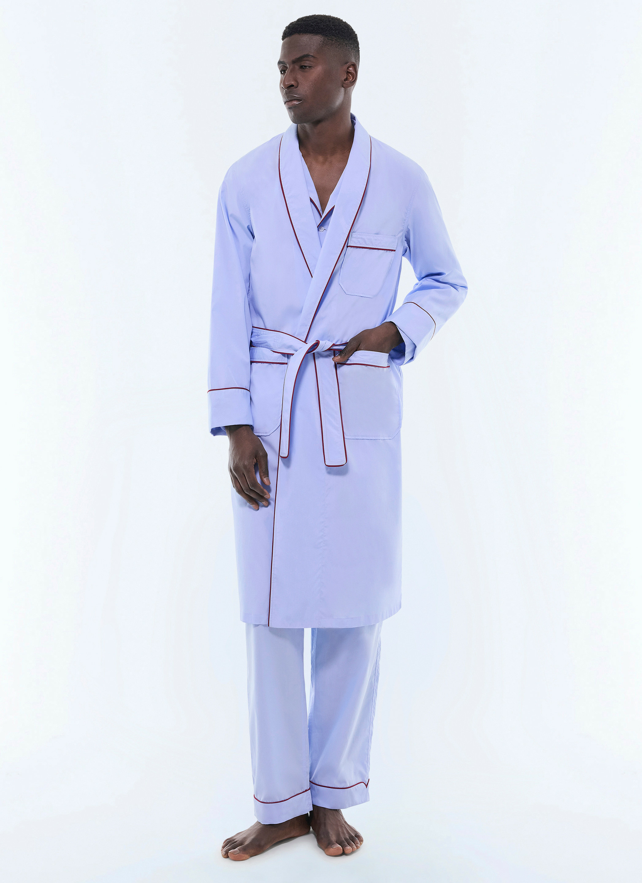 Robe de chambre en popeline de coton