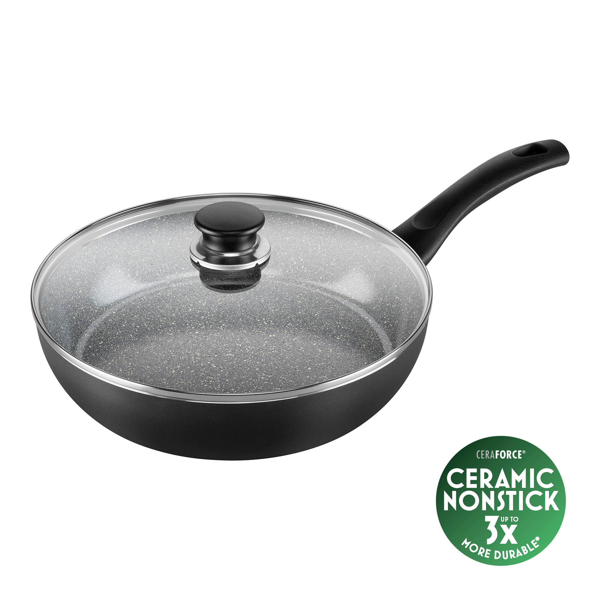 Poêle 28 cm, Aluminium, Noir, Céramique