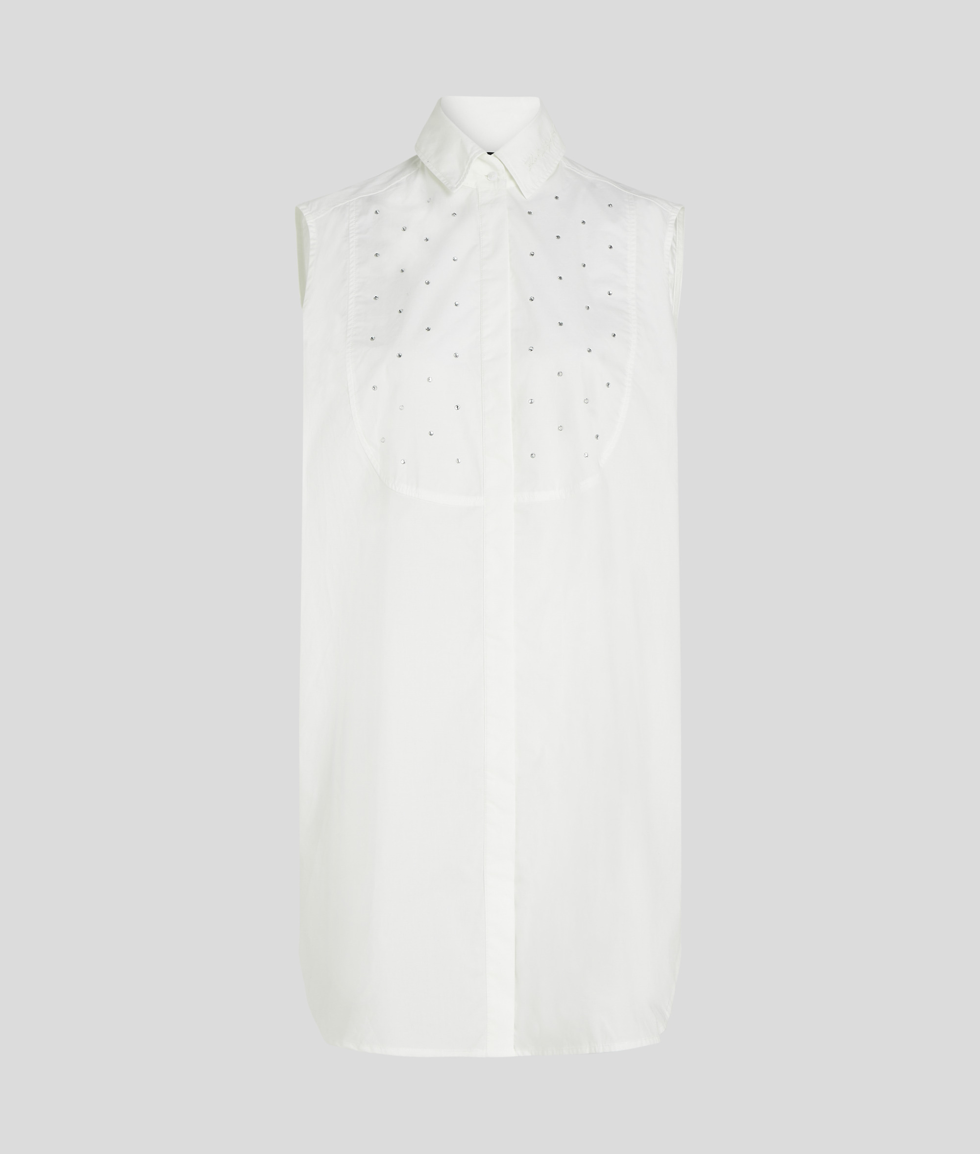 EMBELLISHED POPLIN BIB SHIRT