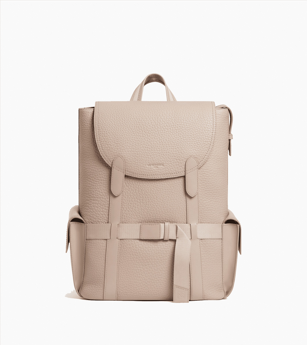 Sac à dos à rabat Noah en cuir grain buffle et cuir lisse