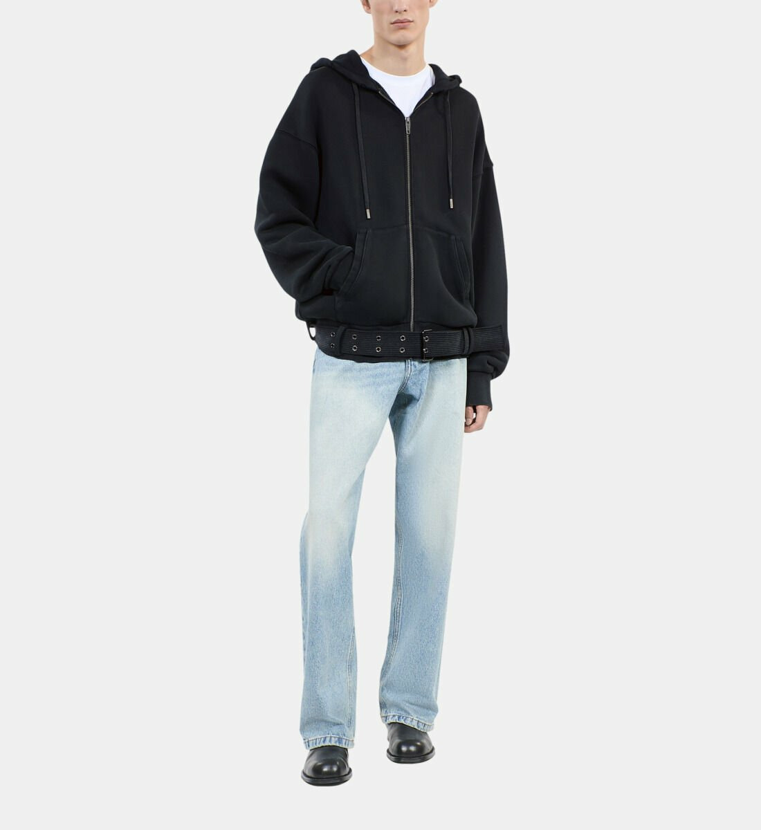 Sweatshirt À Capuche Noir Homme