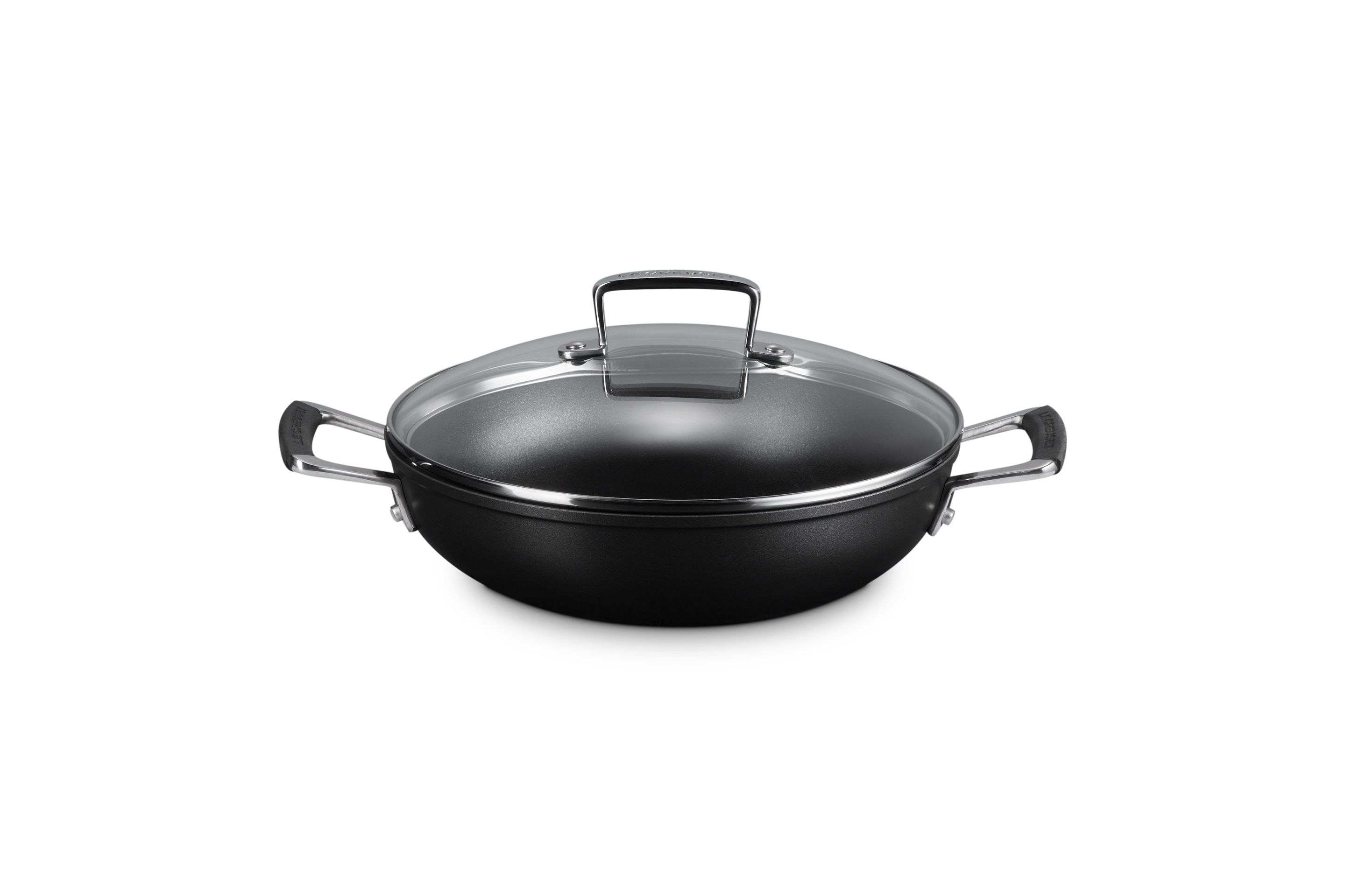 Sauteuse provençale 24cm Anti-adhérente Les Forgées avec couvercle en verre