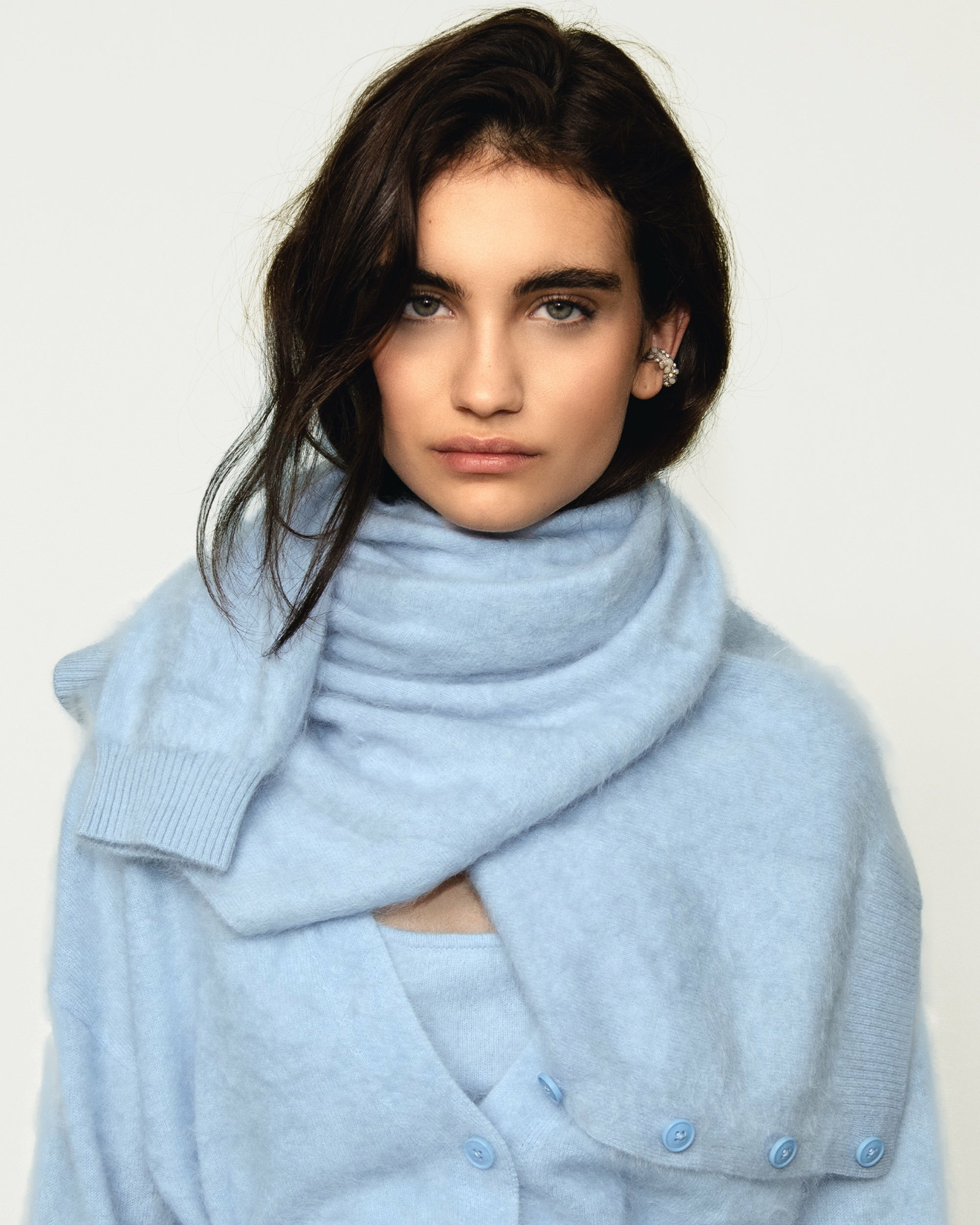 Pull Cardigan Cachemire Brossé