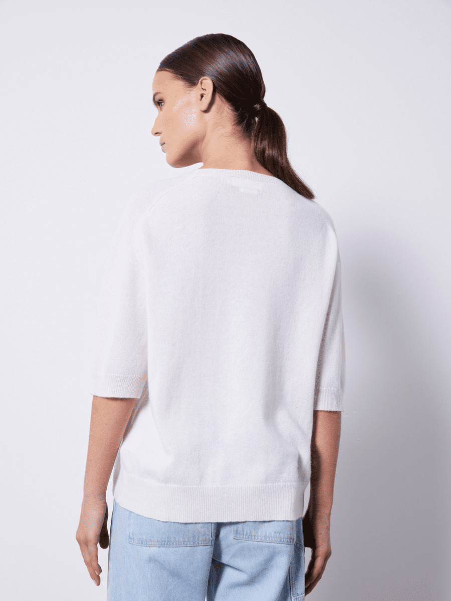Pull cachemire col rond manches ¾ Emilia LYS