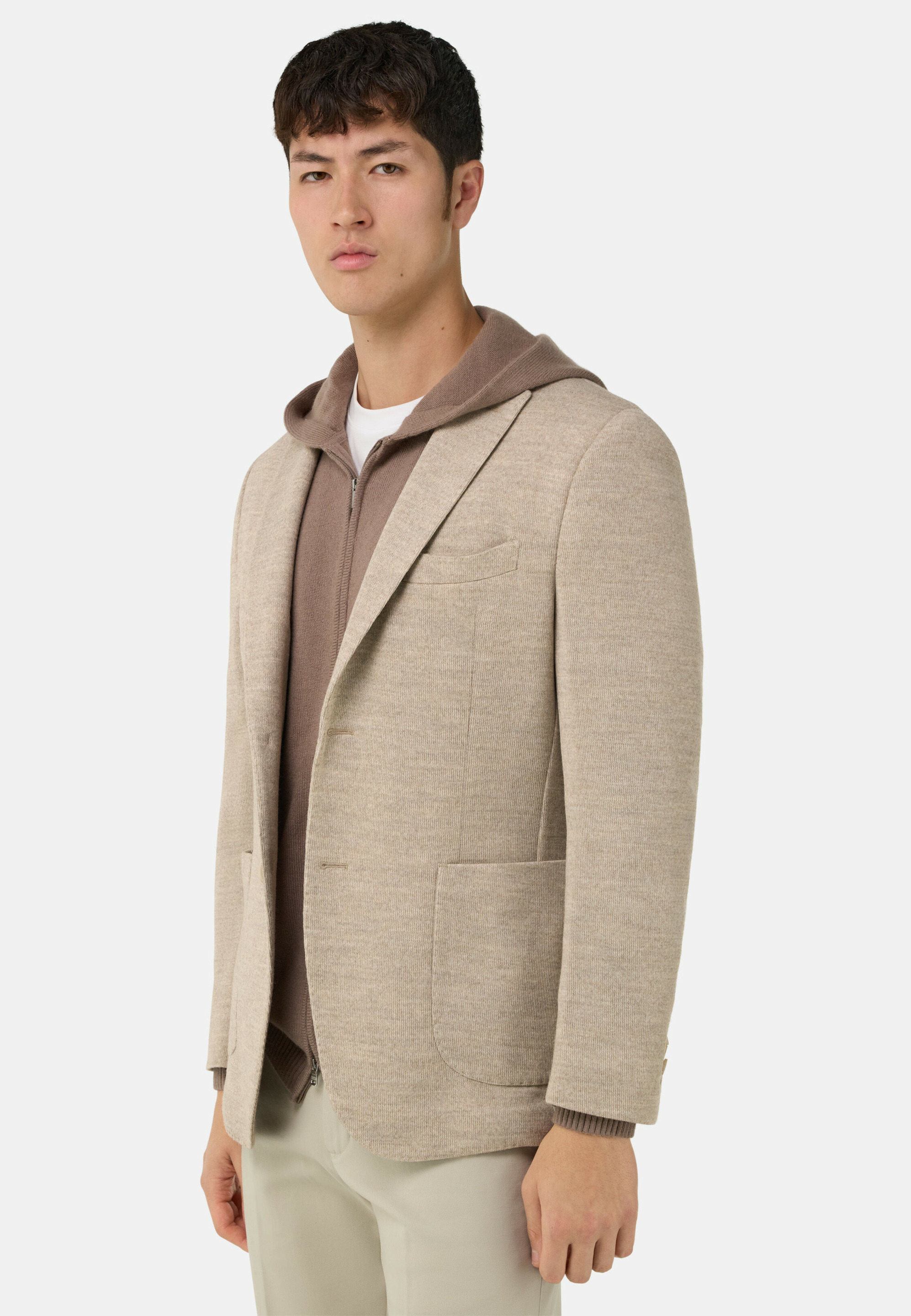 Veste Motif À Micro Structure En Laine Mélangée