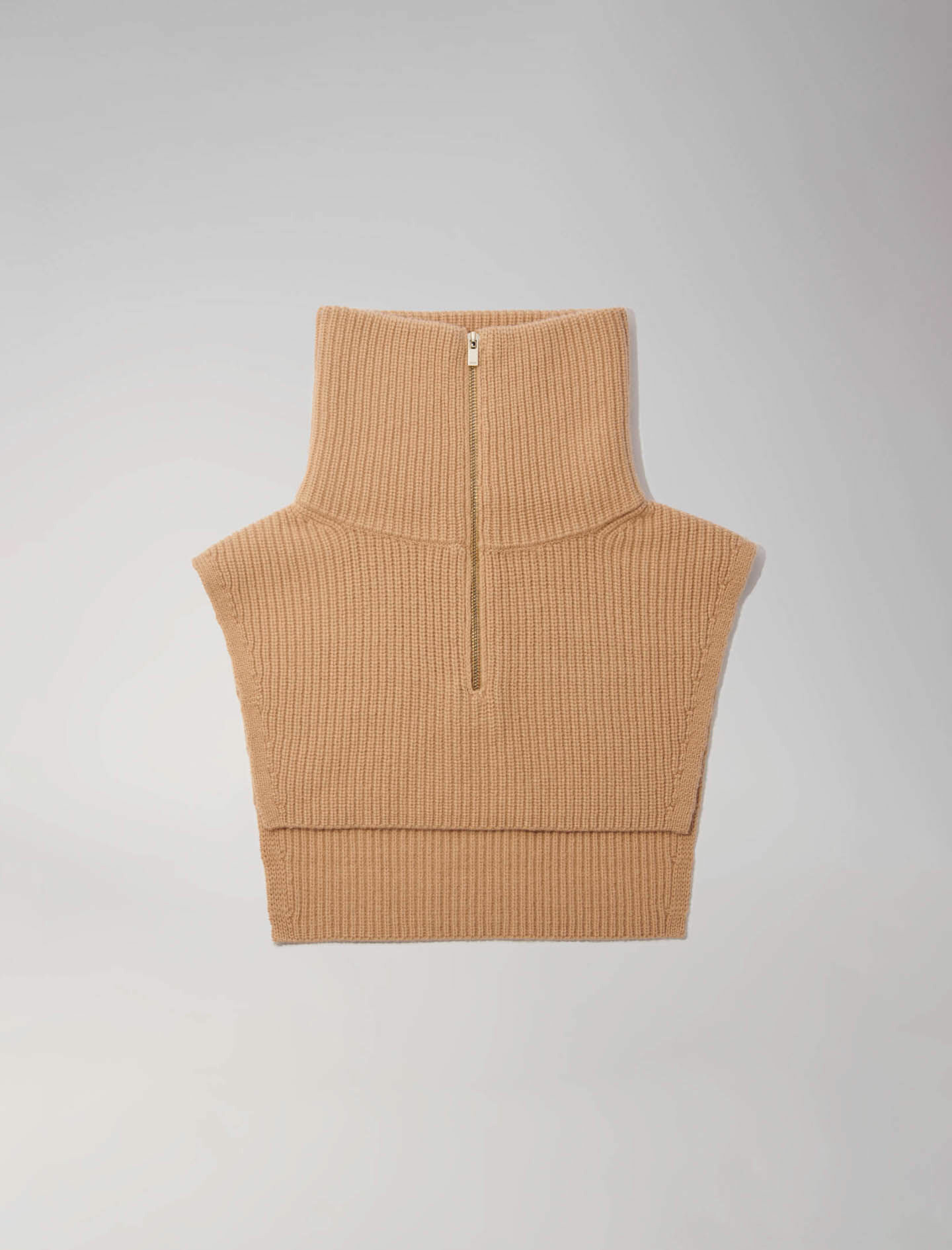 Col zippé en laine et cachemire