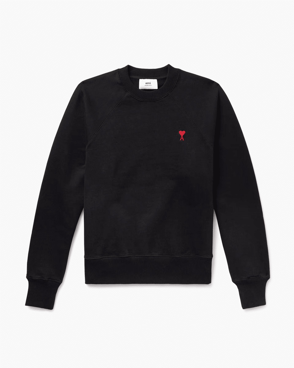 Ami Paris Pull Ami de Coeur Rouge Noir