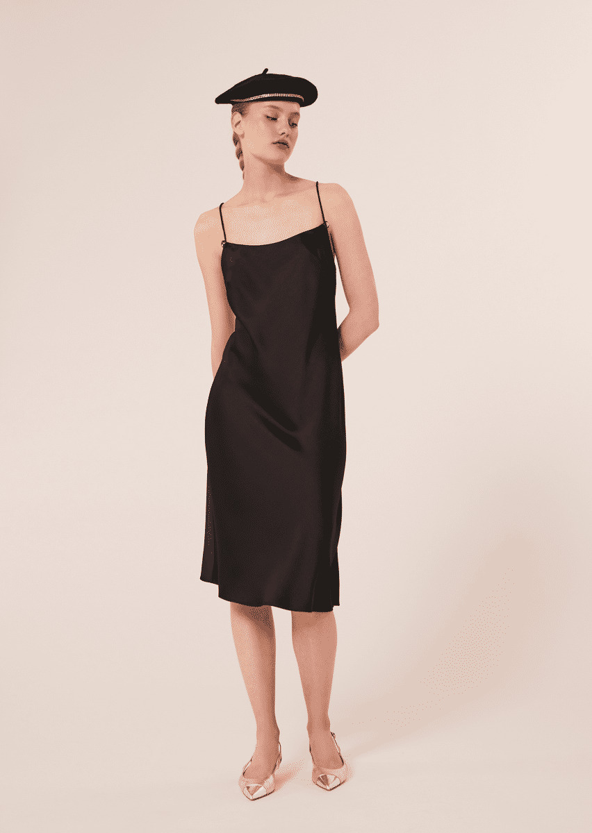 Robe Reane-Noir en Polyester