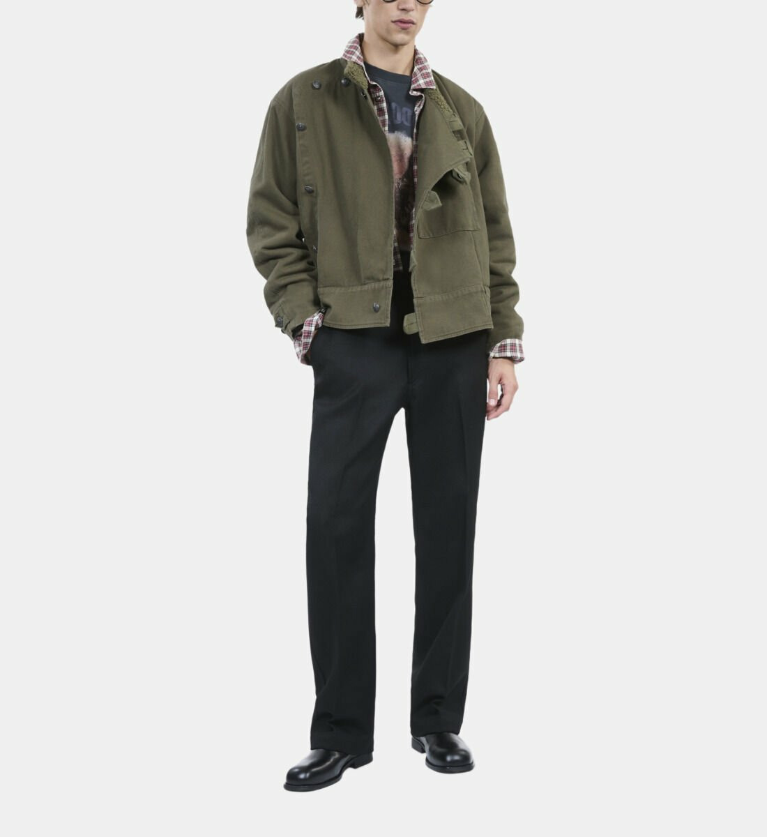 Blouson Style Officier Kaki Homme