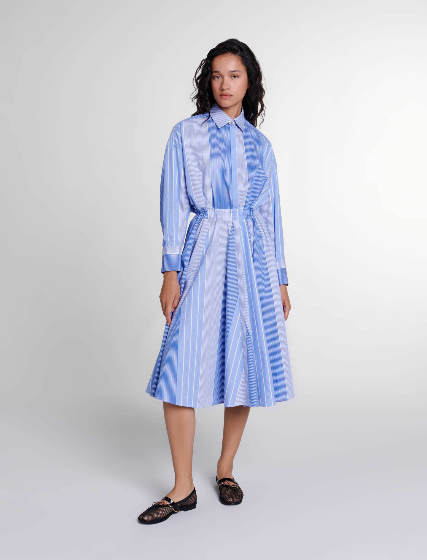Robe longue loose à rayures