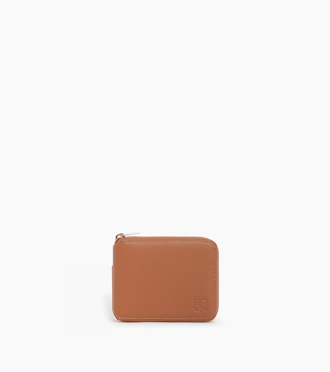 Porte monnaie zippé Maurice en cuir lisse